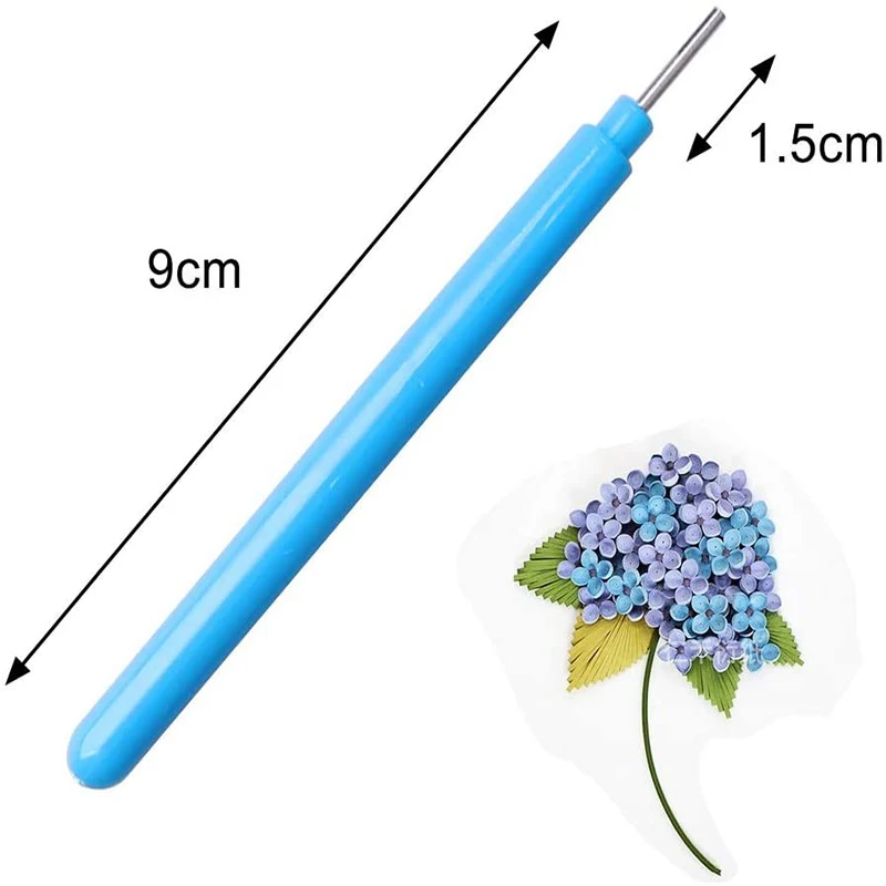 Floranea 4 Pcs Paper Quilling Tools Slotted Kit Rolling Curling Quilling  Needle Pen Rose Blue for Art Craft DIY Paper Cardmaking Project (4 pcs)