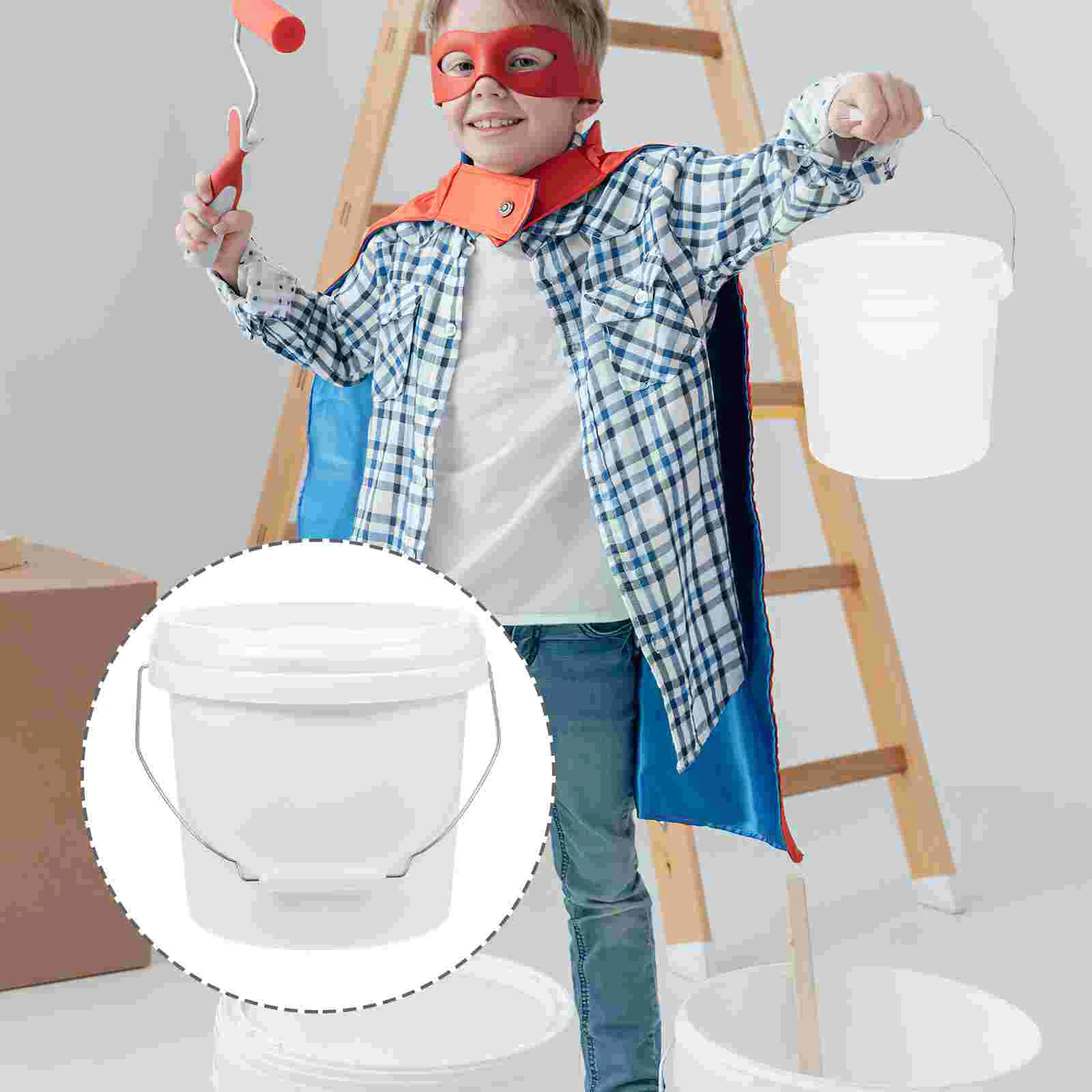 

Plastic Paint Can 1 Gallon Bucket Lid Handle Empty Paint Can 4L Water Bucket Paint Pail Multipurpose Storage Container