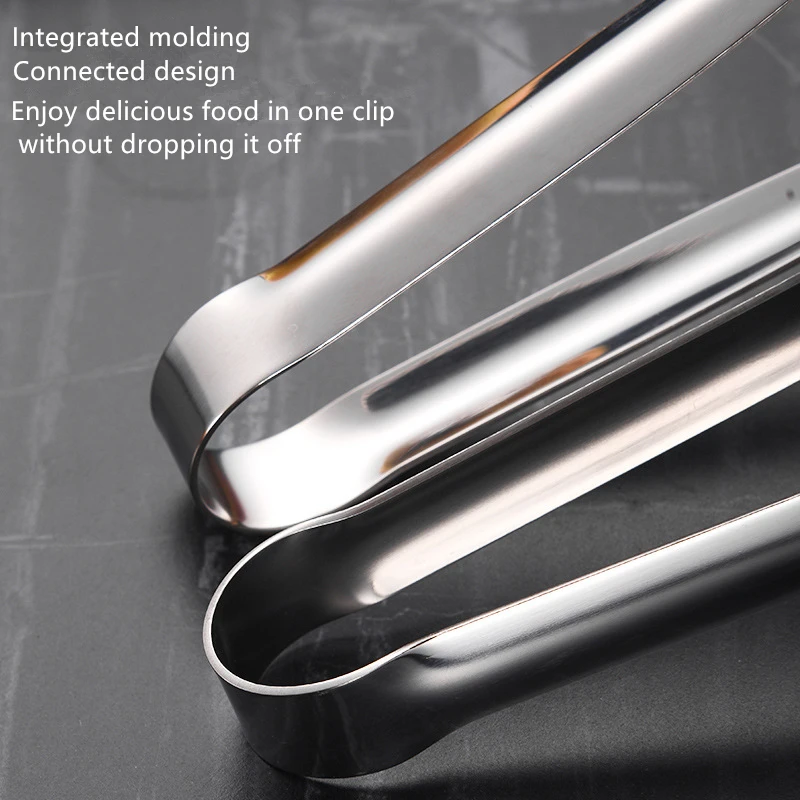 Food Tongs Stainless Steel Kitchen Steak Utensils Buffet Cooking Tool Barbecue Anti Heat Bread Clip Pastry Clamp