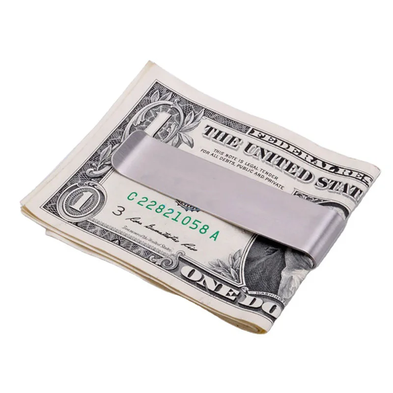 Hot Sale! Money Clip Cash Clamp Holder Portable Stainless steel metal wallet Creative banknote folder Business banknote folder