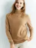 LONGMING Fall Winter Women's Sweaters Turtleneck 100% Merino Wool Sweater for Ｗomen Pullovers Long Sleeve Tops Vintage Knitwears 1