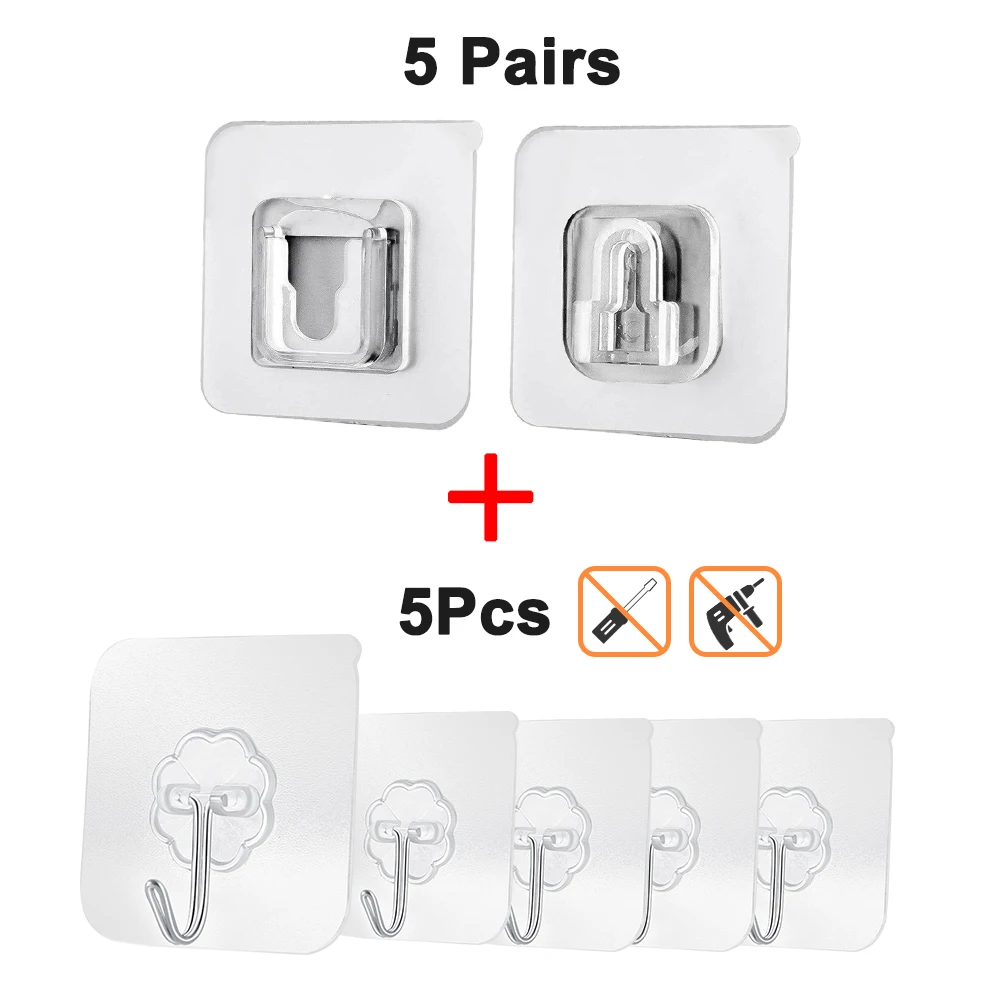 Details about   Double-Sided Adhesive Wall Hooks Hanger Strong Transparent Suction Cup Suck 