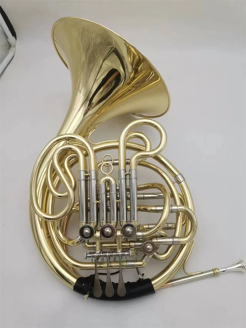 Newest Beautiful  French Horn Double 4 Keys F/Bb Brass Musical instrument with case