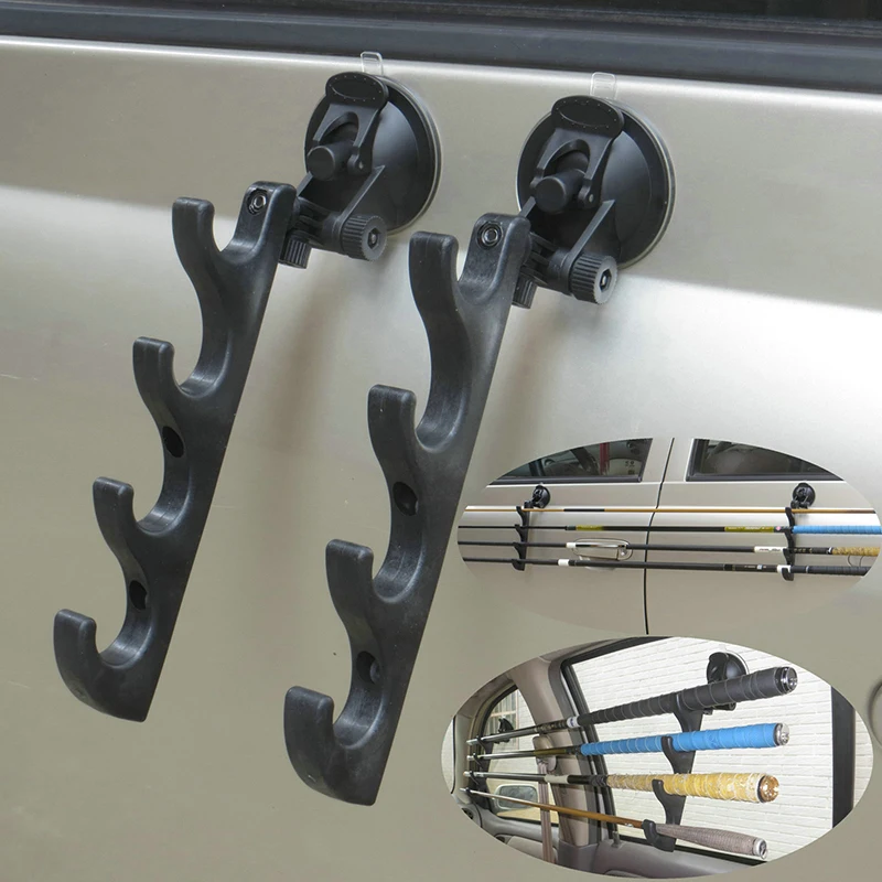 Suction Cup Fishing Rod Bracket Car Fishing Rod Holder Wall Mount Pole Rack With Suction Cup Fish Tackle Tools fishing rod holder