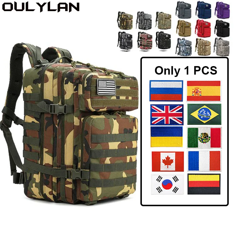 

OULYLAN Tactical 3P Attack Backpack Travel Bag Men Trekking Mountaineering Camping Camo Sports Rucksack Large Capacity 45L