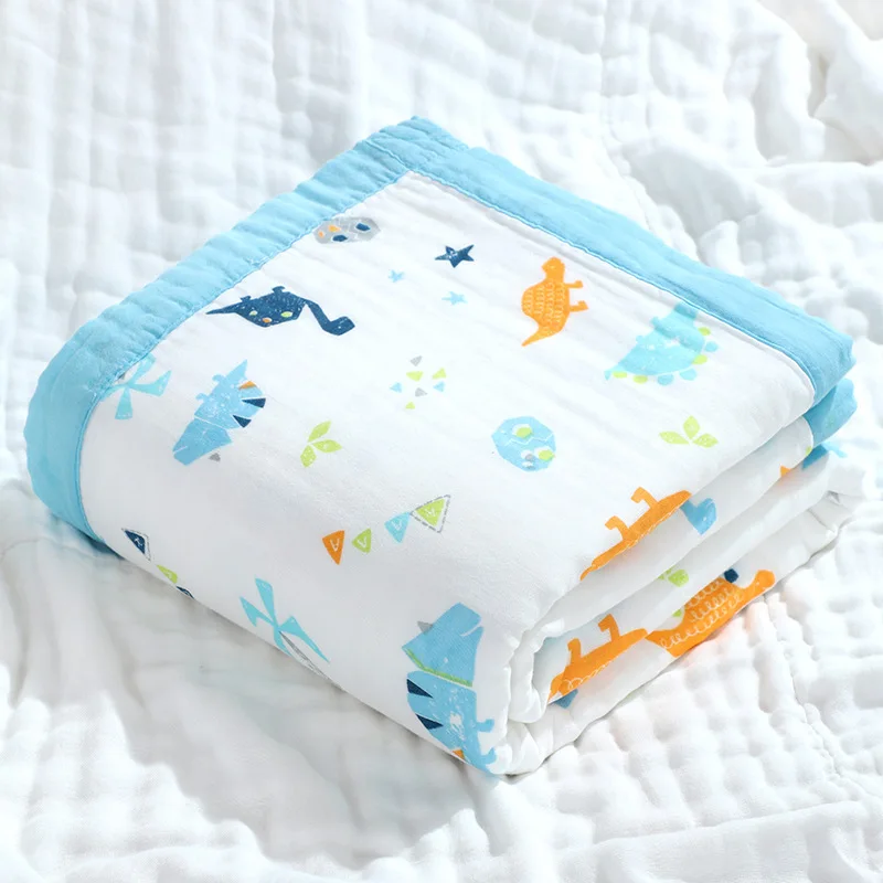 Coperta per neonati 110x110 cm con 6 strati di garza di puro cotone, classe A, morbida coperta per bambini - immagine 6