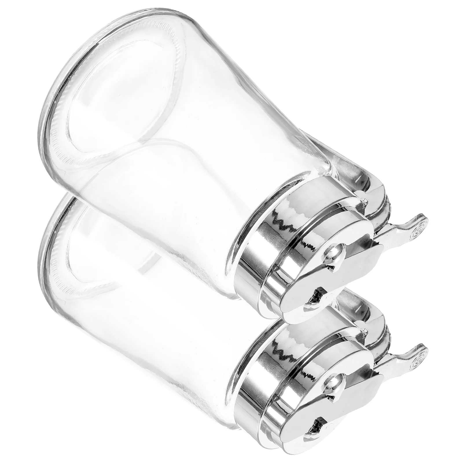 

2pcs Glass Dispenser Sugar Pot Maple Syrup Dispenser Salad Dressing Dispenser
