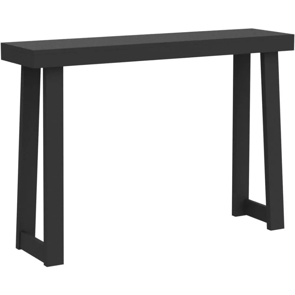 

Corner Table, 46.25 Inches, Sofa Table, Narrow Entrance Table in Hallway, Behind Sofa, Easy To Assemble, Black Corner Table