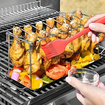 Stainless Steel BBQ Drumstick Grill Rack 1