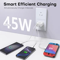 2-Packs 3in1 45W USB Charger Fast Charge QC 3.0 Wall Charging For iPhone Samsung Xiaomi Mobile EU US AU  Plug Adapter Travel - Image 3