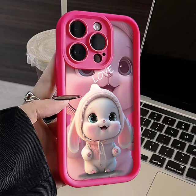 Lovely Pink Rabbit iPhone Case