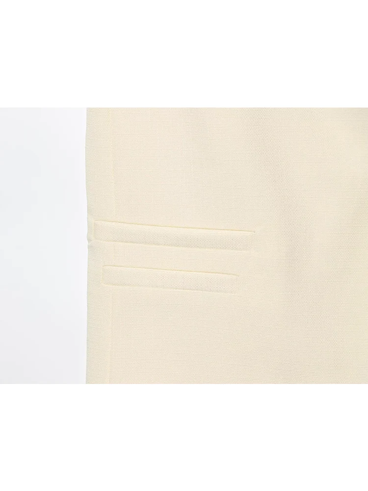 TFMLN Women Elegant Vest Pant Set Chic Temperament Solid Color Loose V-neck Vest Coat High Waist Wide Leg Pants Two-piece Set