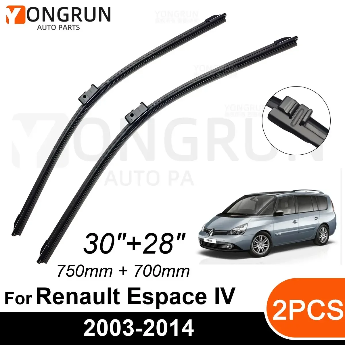 

Стеклоочистители для Renault Espace IV 2003-2014, резиновые щетки стеклоочистителя 30 + 28 дюймов, аксессуары для лобового стекла автомобиля