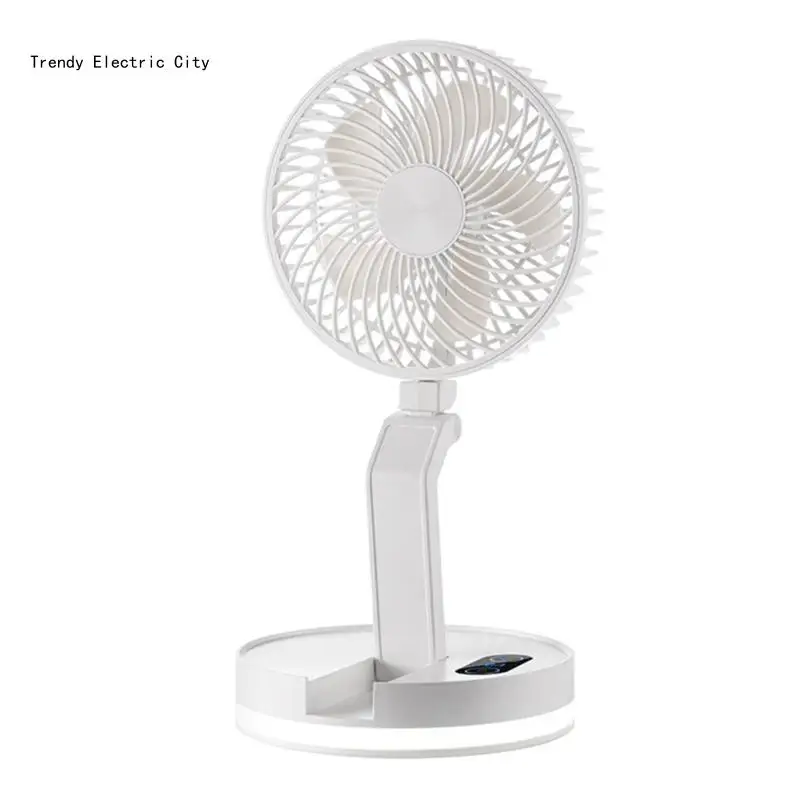 

R9CD Portable Folding Remote Control Fan Rechargeable Desktop/Wall Mount Fan Outdoor Camping Cooling fan with Soft Light