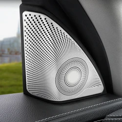 Stainless Steel Tweeter Speaker Cover Trim For Mercedes Benz C E Class GLC W213 W205 X253 Matte Car Door Audio Speaker Cover