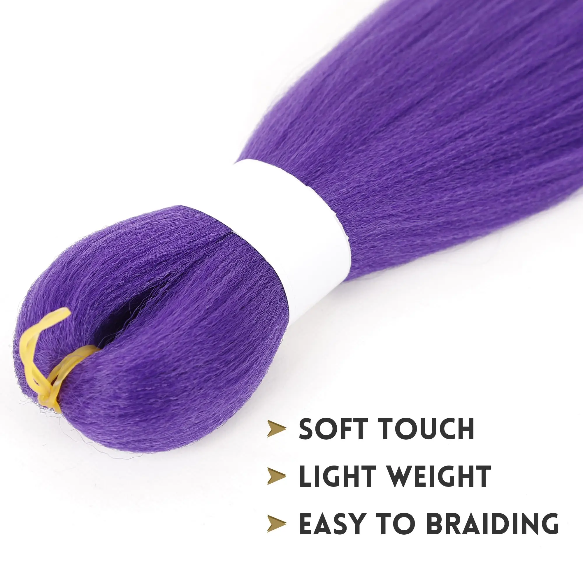 Long Purple Braiding Hair Pre Stretched Synthetic Braiding hair Extensions for Braids, Purple Hair Extensions for Stage Party Ha