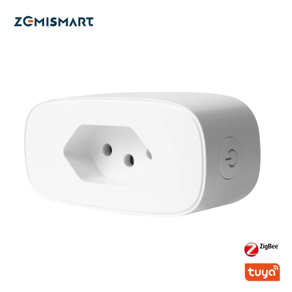 Zemismart Brasile Smart Tuya Zigbee Socket Br Plug Presa Wireless Spina Di Temporizzazione 16A Energy Monitor Alexa Google Home Controllo Vocale