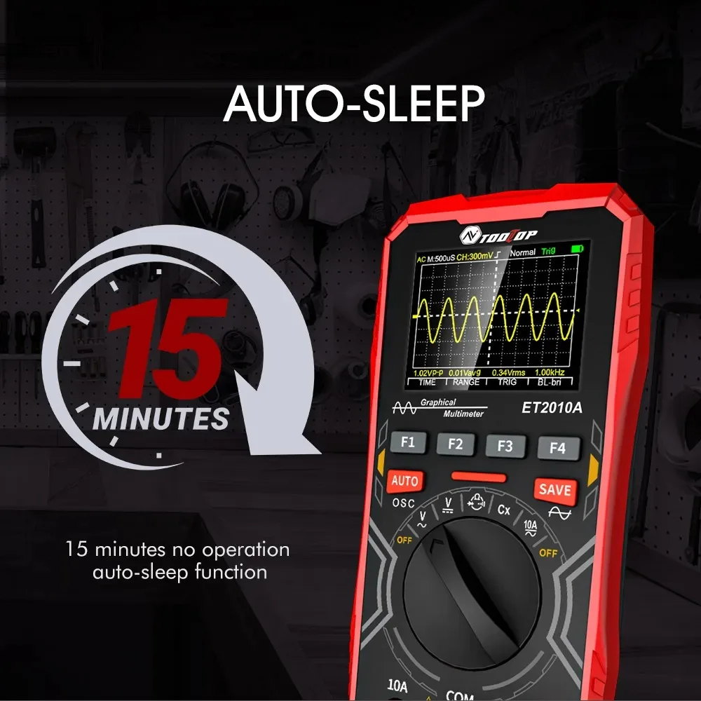 ET2010A Portable Digital 1Mhz Oscilloscope 2.5Msps Sampling Rate AUTO Range AC/D