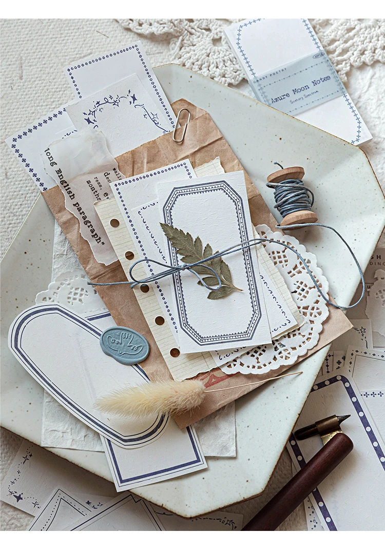 Morning Rain Spitzenrand-Haftnotizen Hochwertige Nicht-Klebende Etiketten Vintage Journal-Material Hintergrundpapier DIY-Dekoration – Detail 8