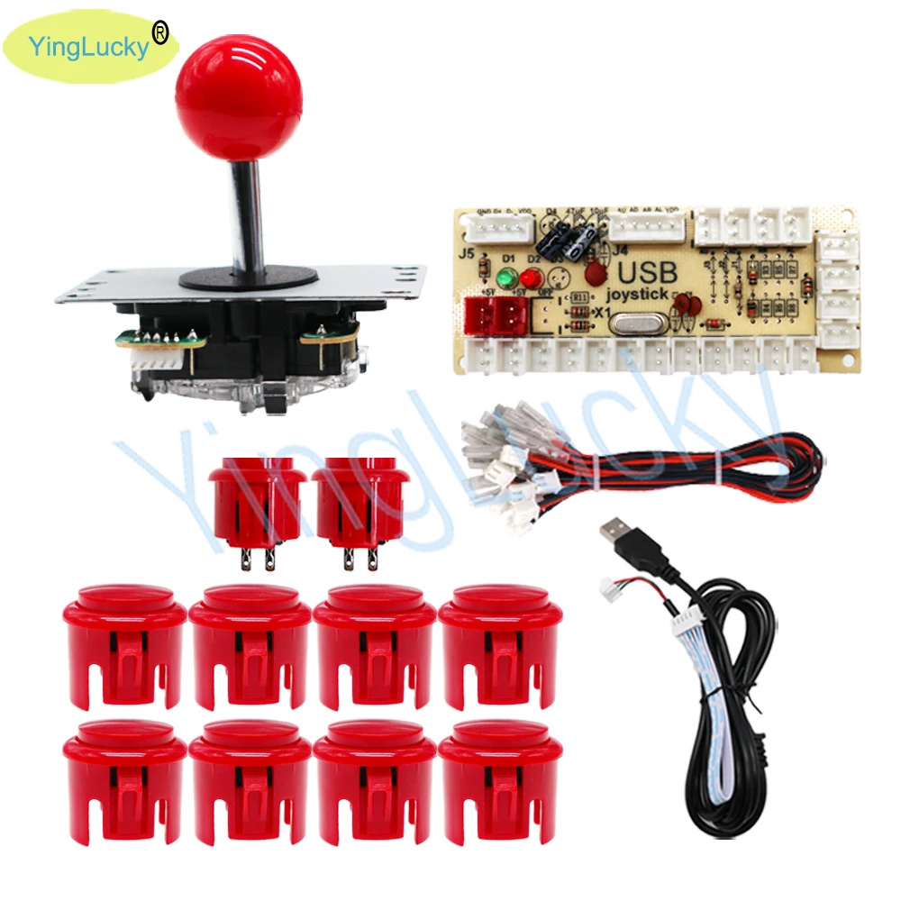 Arcade Sanwa Joystick Kit Zero Delay Arcade Kit Fai Da Te Encoder Usb Pulsanti Joystick Pc E Sanwa Cavi Da 30Mm Accessori Per Giochi Arcade