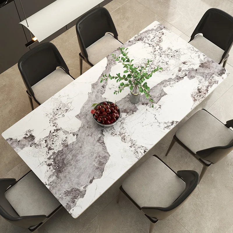 Nappe en cuir marbré de style moderne et simple, imperméable, résistante à l'huile et à la chaleur, sans lavage, pour table à manger et table basse 1 Nappe en cuir marbré de style moderne et simple, imperméable, résistante à l'huile et à la chaleur, sans lavage, pour table à manger et table basse 1