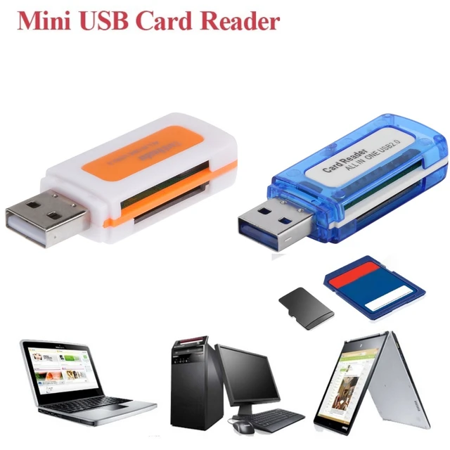 Lecteur de carte mémoire intelligent 2 en 1, USB/Type-C, USB 2.0, SD/Micro  SD TF OTG, adaptateur pour ordinateur portable, taille mini, USB 2.0 -  AliExpress