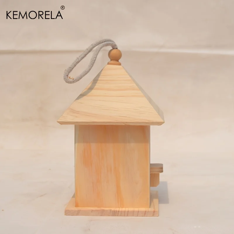 KEMORELA Pet Bird House Wooden Bird House Warm Breeding Box Natural Wooden Cage Birdhouse Box Resting Place