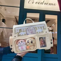 New Y2K Cute Ita Bag Harajuku Girl Transparent Pocket Large Capacity Crossbody Bag Lolita DIY Badge Display Casual Shoulder Bags - Image 2