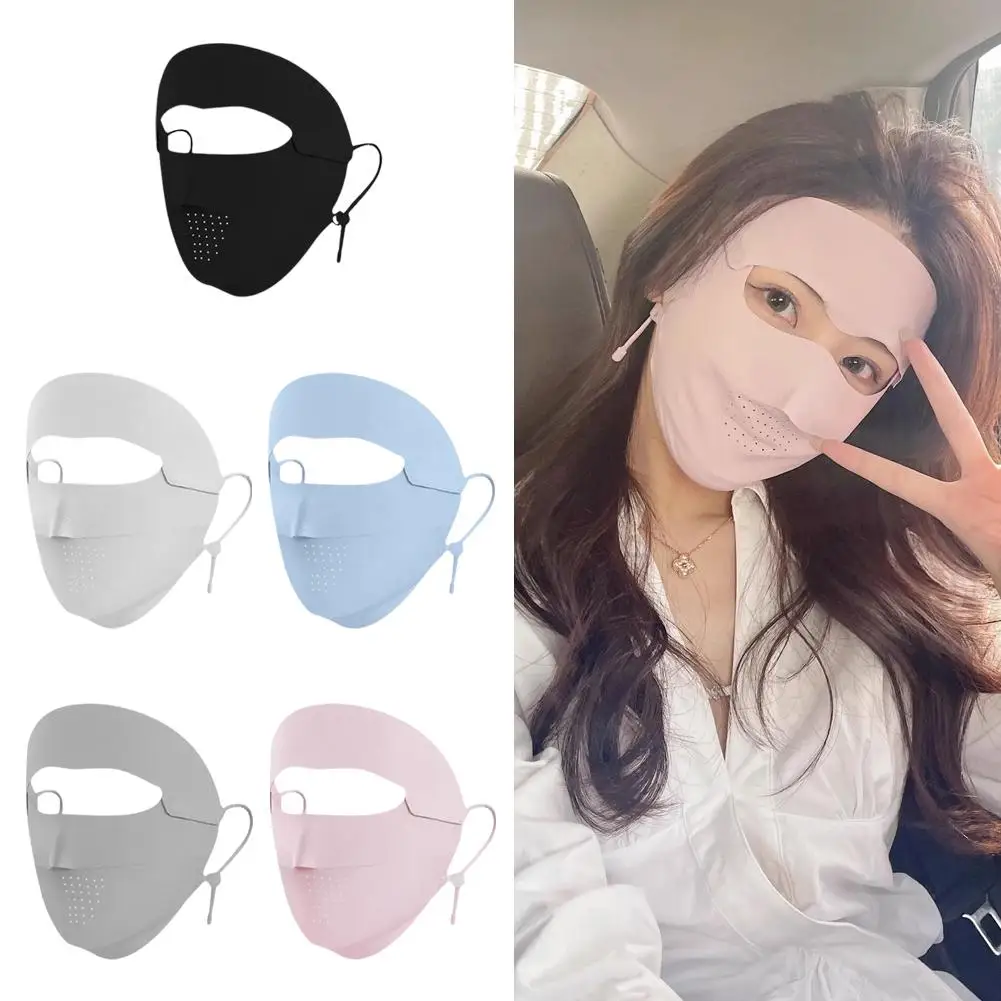 

Summer Ice Full Face Silk Women Men Sunscreen Forehead Section Ultraviolet Anti Breathable Face Thin J3i9