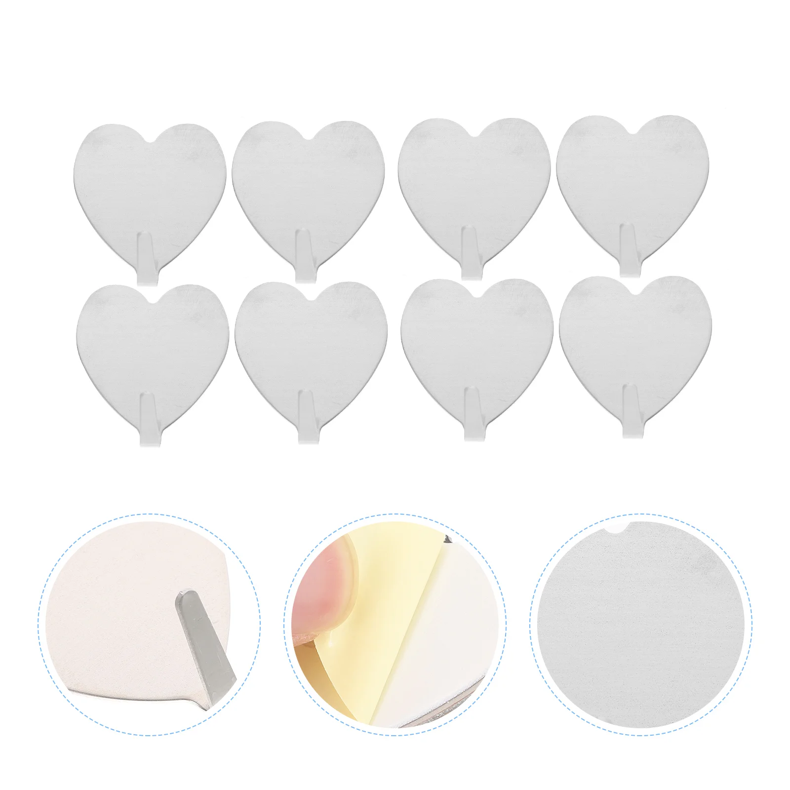 

Iron Wall Mounted Hooks Heart Shaped Adhesive Hangers Coat Hook Traceless Hanger Key Decorative Hooks for Home Kitchen