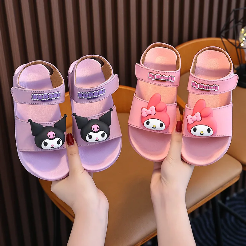 

Sanrio Hello Kitty Cinnamoroll Anime Kawaii Ins Sandals Summer Cute Kuromi Princess Soft Beach Slippers Shoes Gifts for Kids