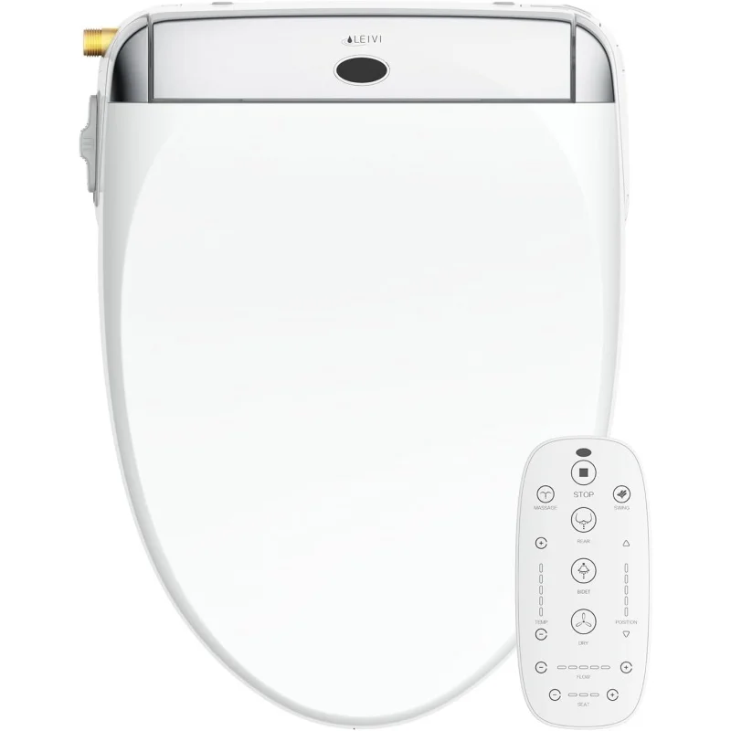

Smart Bidet Toilet Seat with Wireless Remote and Side Panel, Multiple Spray Modes, Adjustable Heated Seat, Warm Water and Air Dr