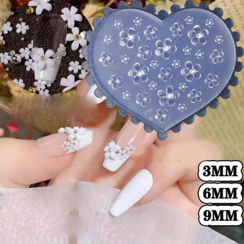 Five Petals Flower Nail Art Decorations Epoxy Resin Mold Nail Ornaments Silicone Mould DIY Crafts Jewelry Casting Tool Dropship m2ea trinket box resin casting mold winter tree ring holder epoxy resin mold christmas tree decorations ornaments epoxy mold