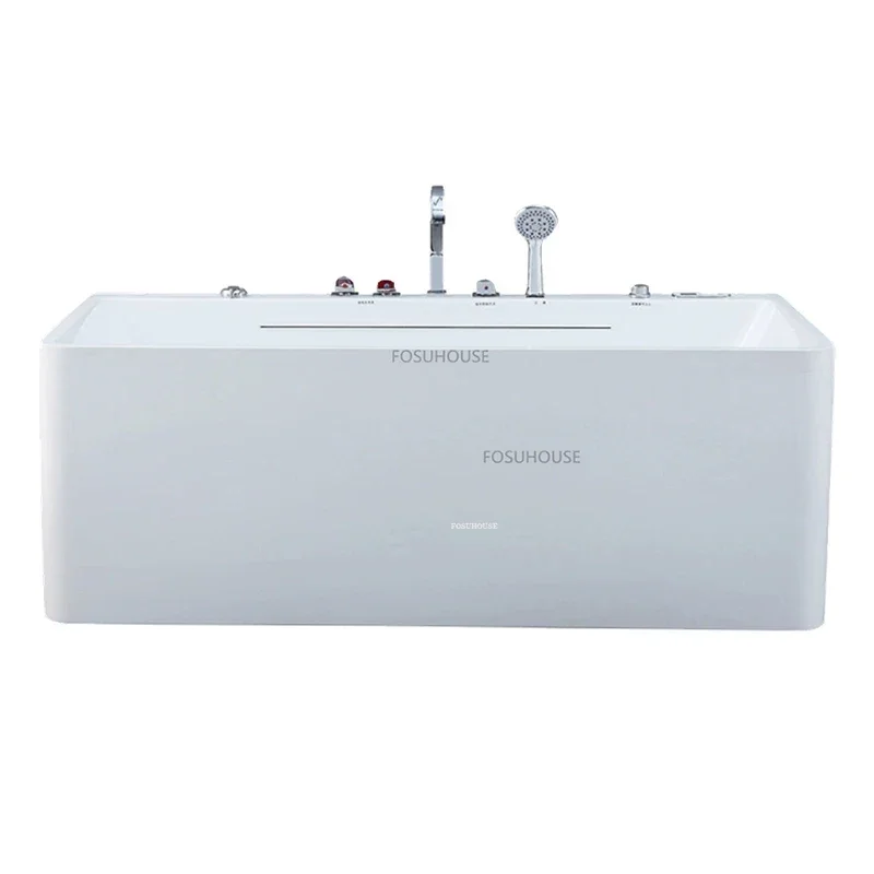 Rectangle Spa Bathtubs Bathroom Fixture Acrylic Seat Bath Adults Surf Massage Waterfall Creative Household Hydromassage Bath