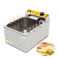 12L Korean Cheese Hot Dogs Sticks Frying Machine Commercial Mozzarella Corn Dog Deep Fryer Stove Waffle Machines 2