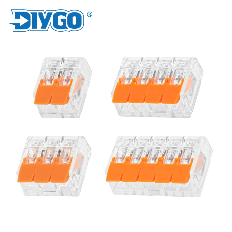 25/50/100PCS สายไฟ 2/3/4/5Pin ขนาดกะทัดรัดตัวนํา Push-in Terminal BLOCK MINI Quick CABLE Splicing CONNECTOR 1