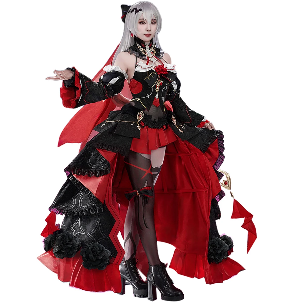 

Game Lunar Vow Crimson Love Theresa Cosplay Costume Honkai Impact 3rd Theresa Apocalypse Cosplay Halloween Uniform Party Dress