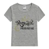 Ramadan Mubarak Print Kids T-shirt Child Ramadan Eid Outfit Girls Boys Tops Short Sleeve T Shirt Islamic Muslim Holiday Clothes 3