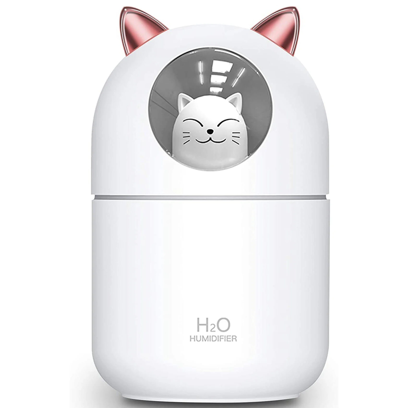 

Cute Cat Cool Mist Humidifier for Home,Cat Night Light Essential Pure Air for Baby Room,Easy Clean Quiet Operation White