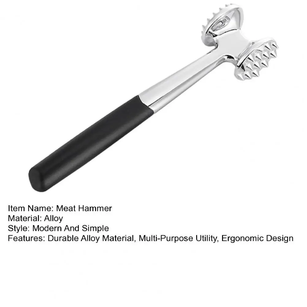Meat Tenderizer Hammer Dual-Sided Mirror Polished Comfortable Grip Pounder Heavy Duty Pounder Tool For Steak Fish