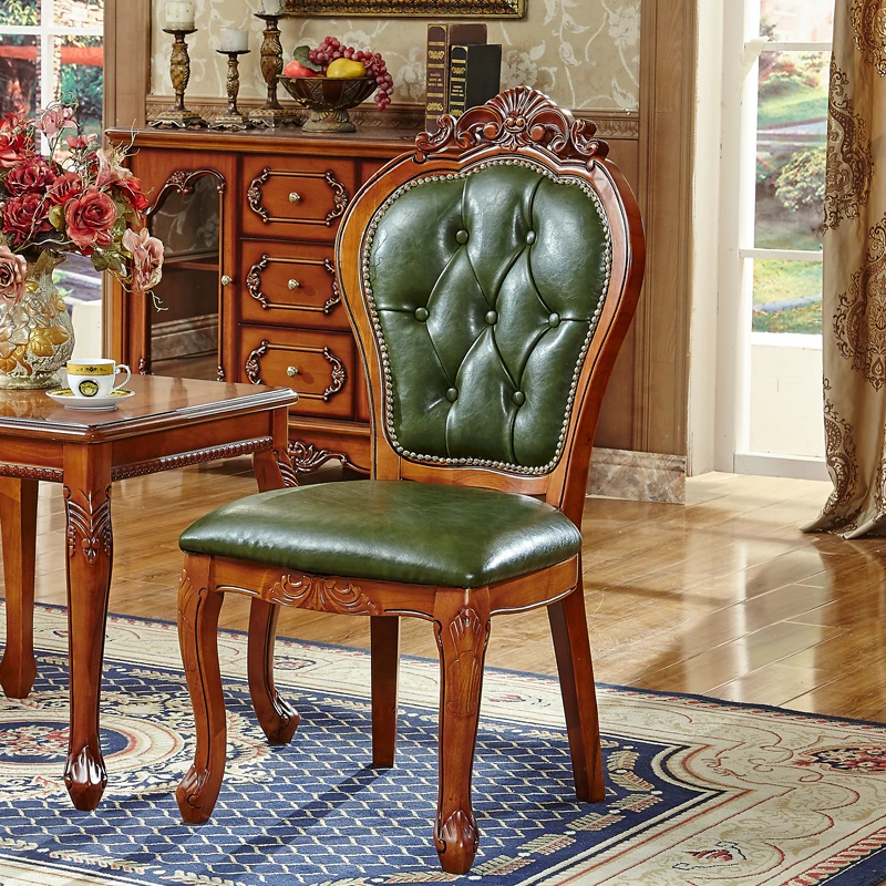 

Elegant Wooden Dining Chair Luxury Waterproof Leather Nordic Dining Chairs Designer Better Cadeira De Jantar Kitchen Furniture