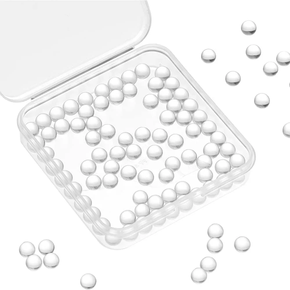 100 Pcs Clear Glass Beads 6mm Glass,Beads Pearl Balls Clear Undrilled Round No Hole Crystal Clear  Charm