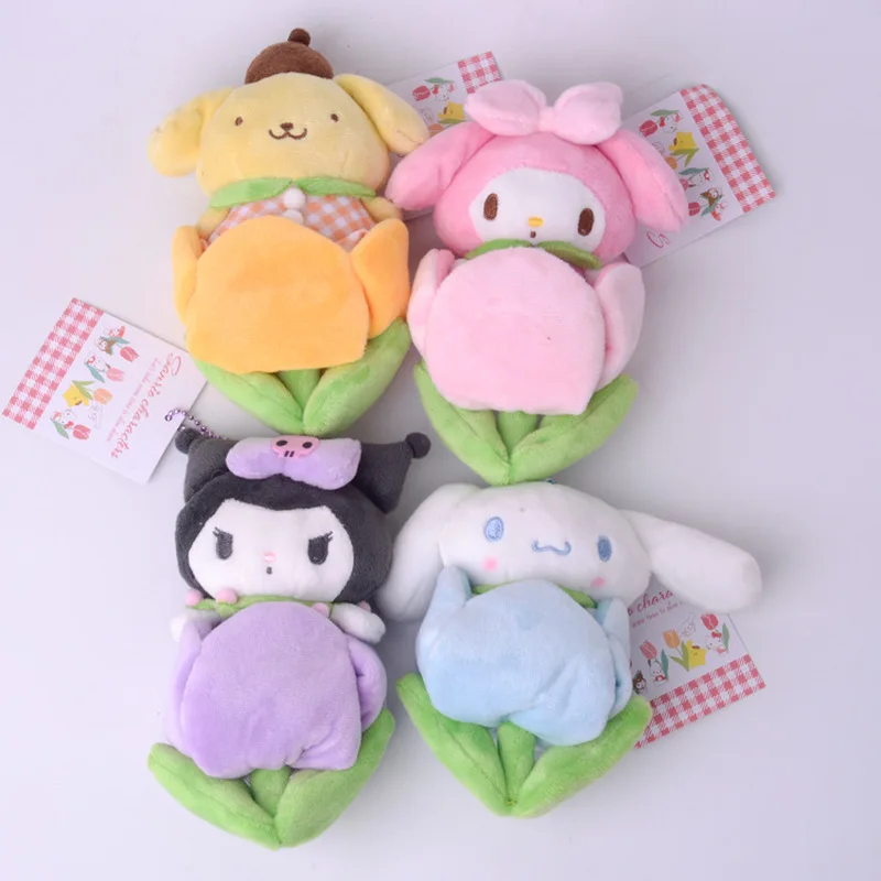 

Цветок, тюльпан Sanrio Kuromi Melody Cinnamoroll Pom, искусственное украшение, школьные детские красивые подарки, кавайные куклы, игрушки