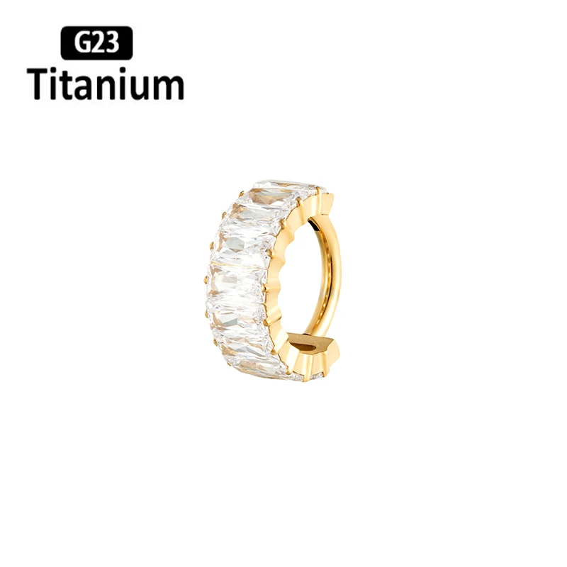 G23 Titanium Piercing Earrings High-Quality Nose Rings Clicker Septum Hoops 8/10mm Tragus Ear Helix Lobe Lip Nipple Body Jewelry