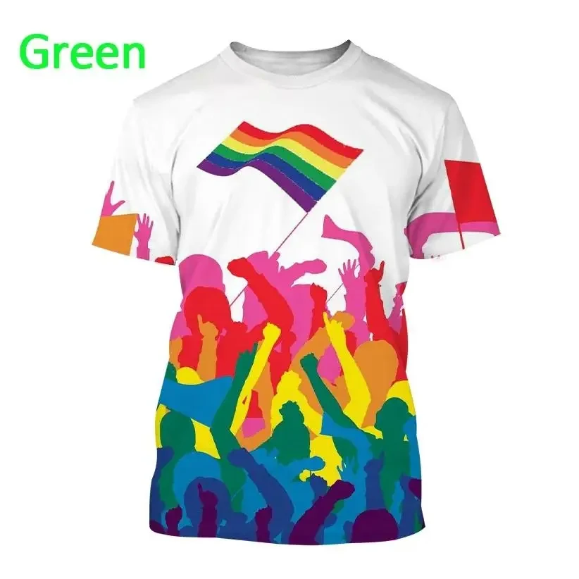 

Pride Month Men's T-Shirt Rainbow Pattern Sweatshirt For Men Summer Round Neck Short Sleeve Tops Male Oversized Clothing Tees