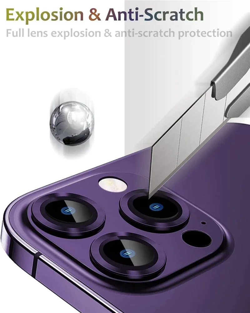 Premium Metal Camera Lens Glass Protector - High-Quality Glass Lens Cover Accessories