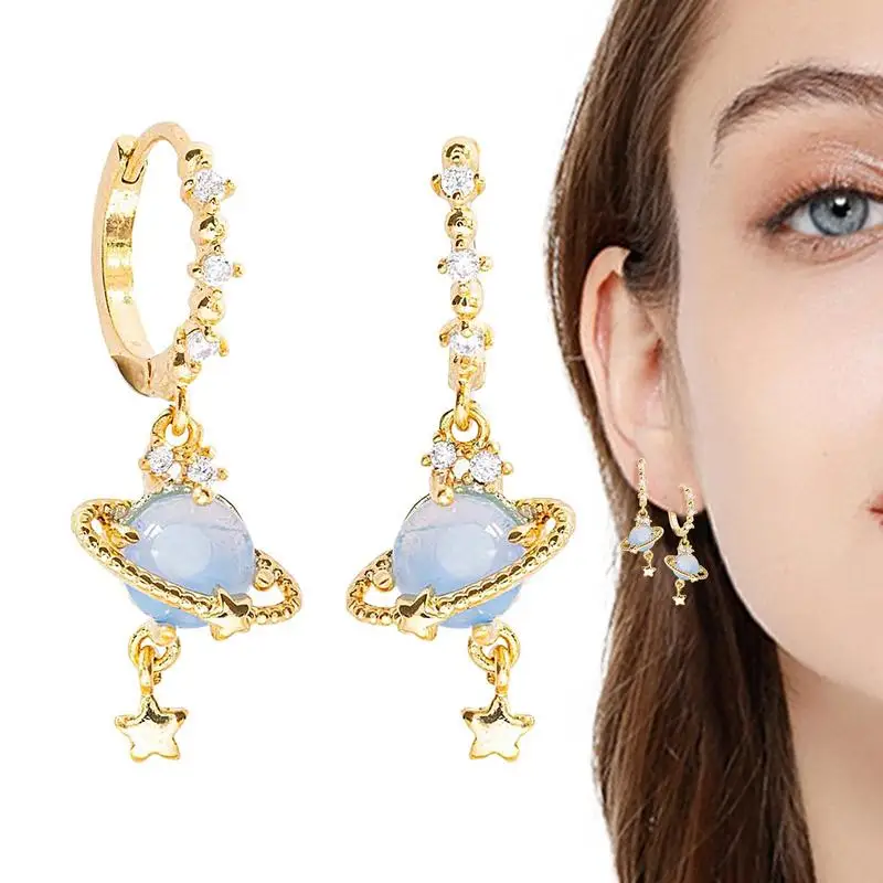 Durable Saturn Dangle Earrings for Women