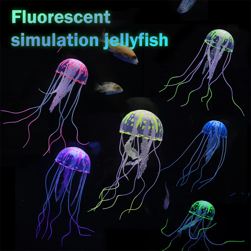 Fish Tank Aquarium Decor Jellyfish Mini Submarine Ornament fish tank ornaments fish tank decorations aquarium ornaments