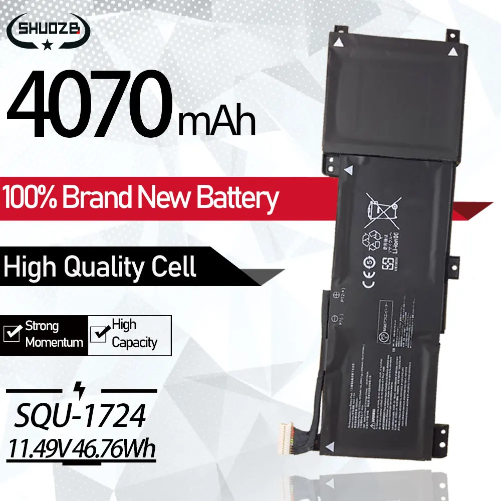 

New SQU-1724 SQU-1723 Battery For AORUS 15-XA 15-WA 15-W9 15-SA 15 X9 GIGABYTE THUNDEROBOT 911 Quanta 11.49V 4070Mah Free Tools