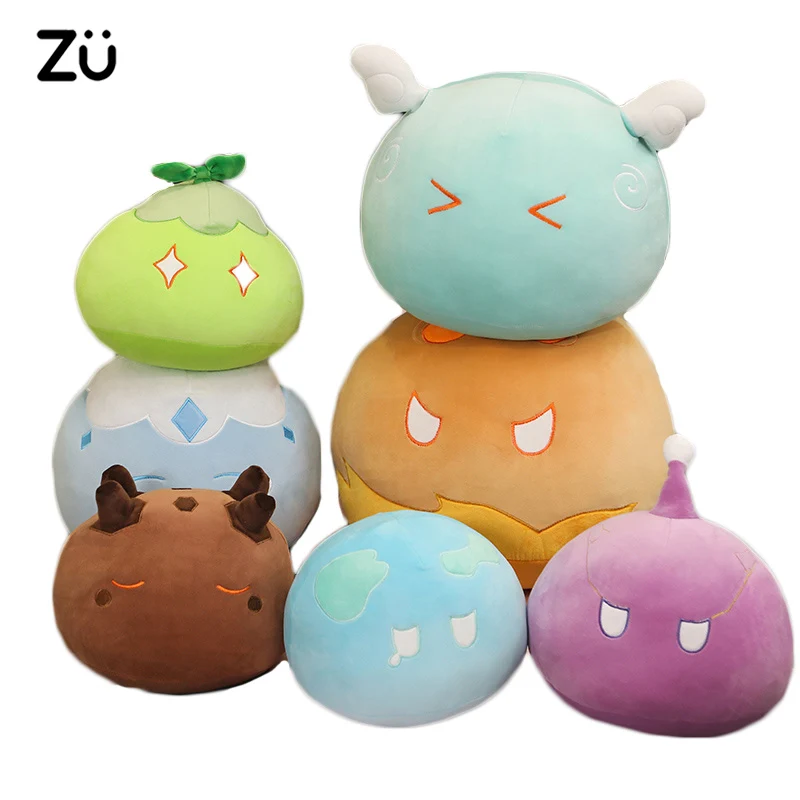 

ZU Anime Genshin Impact Plush Slime Pillow Soft Stuffed Slime Genshin Figure Dolls Room Decor Throw Pillows Gift for Girls Kids